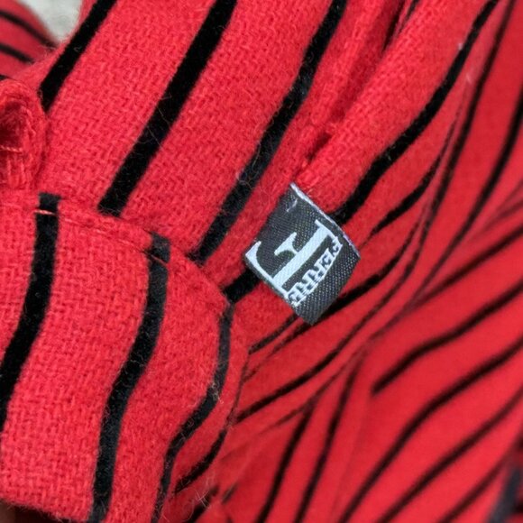 Gianni Ferre Women’s Red Striped Pants Size S Wool Blend - Picture 10 of 14